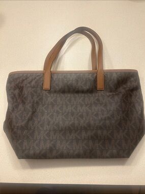 Michael Kors Brown and Tan Monogram Tote